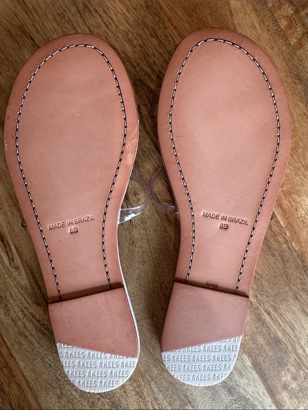 TKEES White leather sandal with clear PVC straps, size 8 (NWOT) - Picture 2 of 5